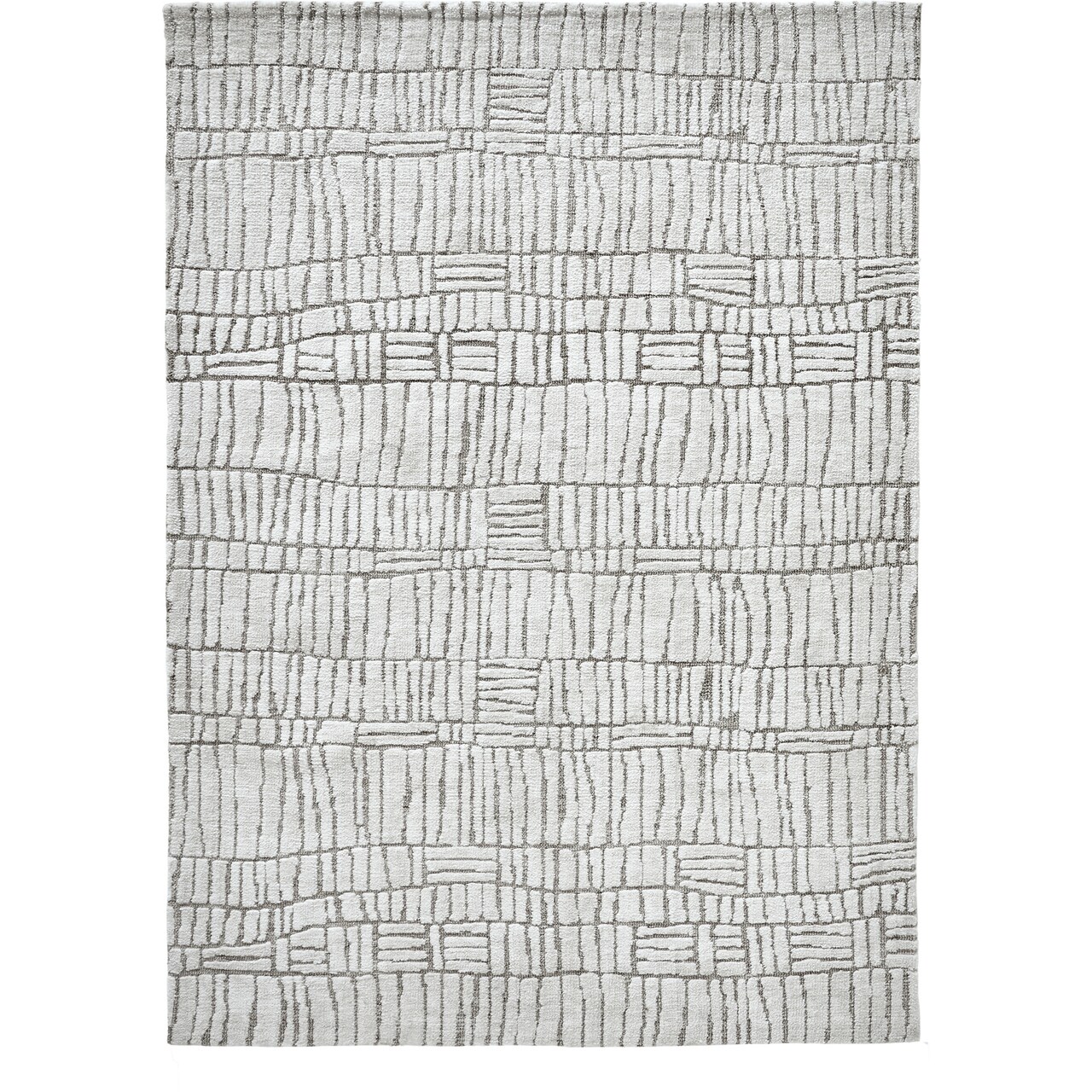 Signature Home Collection Geometric Area Throw Rug - 8' x 10' - Off White and Gray
